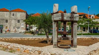 press for olive oil production in Ston