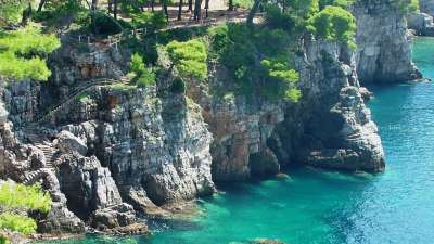 Hiking Path and Cliffs on Kalamota
