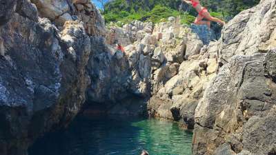 Cliff Jumping on Elafiti